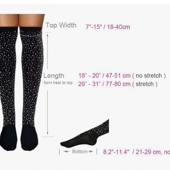 Rhinestone Over Knee High Socks - Picture 2 of 6